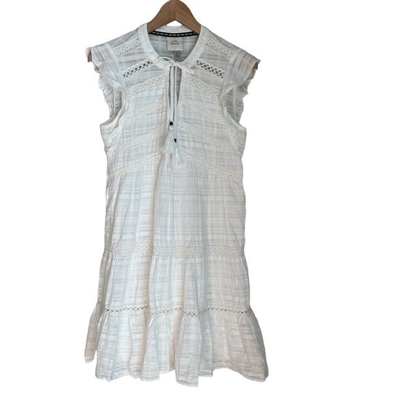 Knox‎ Rose Women's Short Sleeve Tire Neck White Boho Midi Dress Size S - Picture 11 of 11